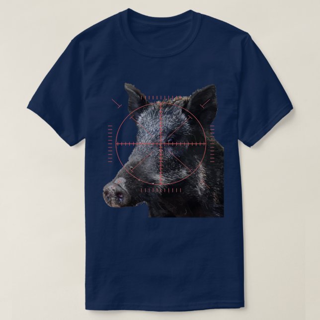 T-shirt Chasse Au Cochon Sauvage Boar En Vue Vector Art (Design devant)
