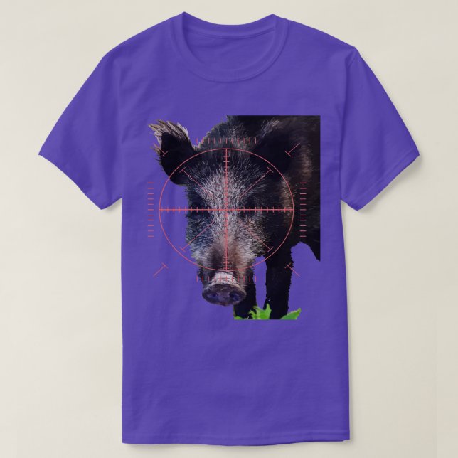T-shirt Chasse Au Cochon Sauvage Boar En Vue Vector Art 1 (Design devant)