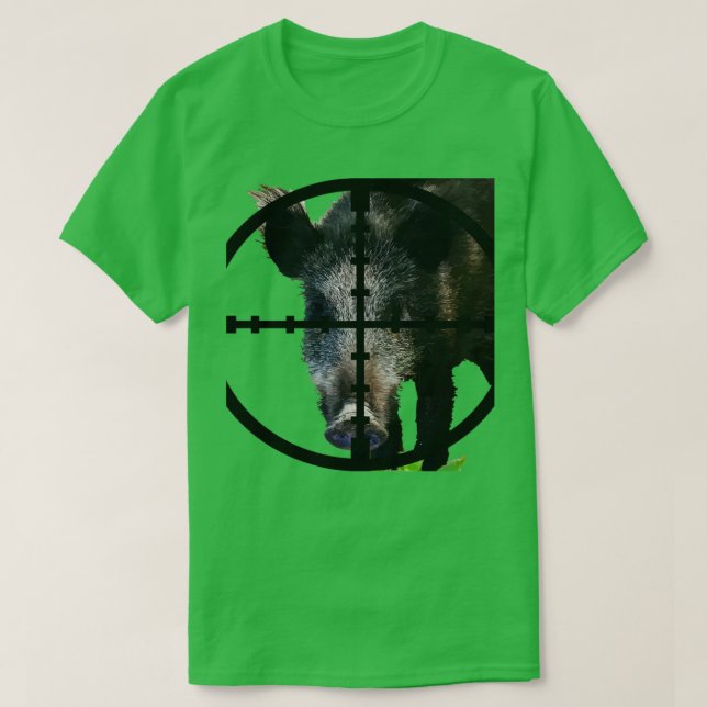T-shirt Chasse Au Cochon Sauvage Sanglier Dans Le Champ Ve (Design devant)