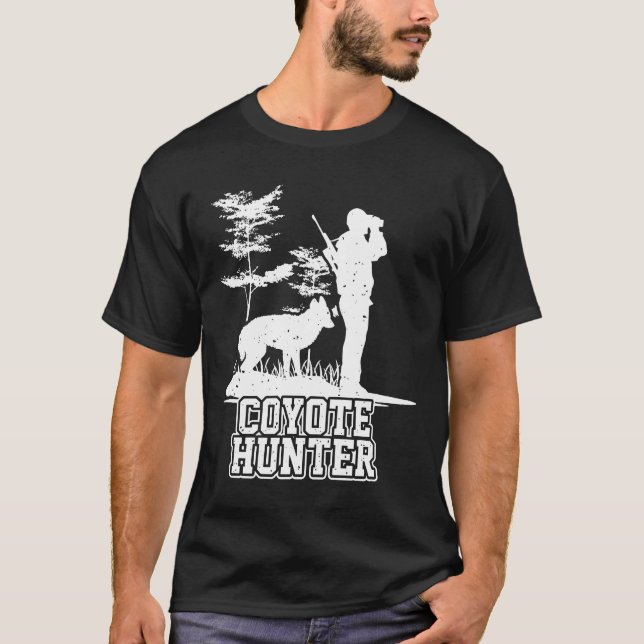 T-shirt Chasse au coyote Chasse au prédateur Appréciation  (Devant)