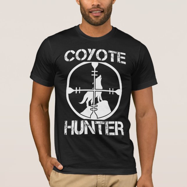 T-shirt Chasse au coyote Chasseur d'animaux sauvages Yote  (Devant)