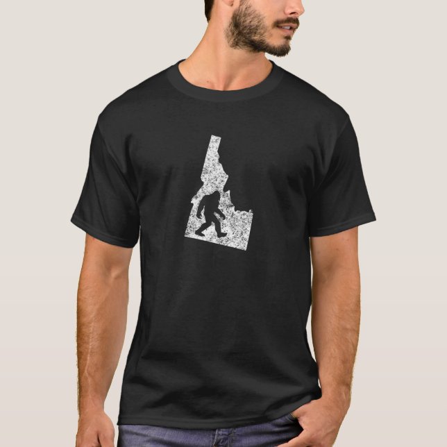 T-shirt Chasse au pied noir en Idaho Sasquatch Silhouette  (Devant)
