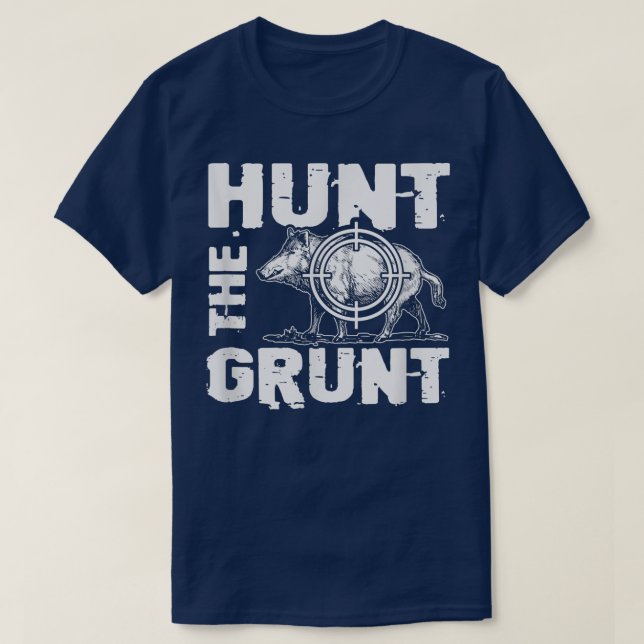 T-shirt Chasse au porc sauvage de Grunt Chasse au porc drô (Design devant)