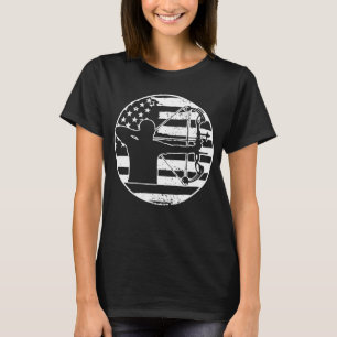 T-shirt Chasse au tir à l'arc Drapeau américain 4 juillet