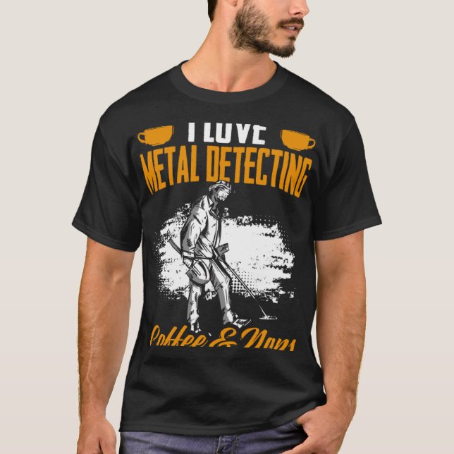 T-shirt Chasse Au Trésor Café Et Sièges Détectoriste Métal (Devant)