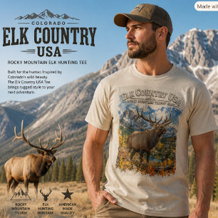 T-shirt Chasse au Wapiti dans les Montagnes Rocheuses Trop