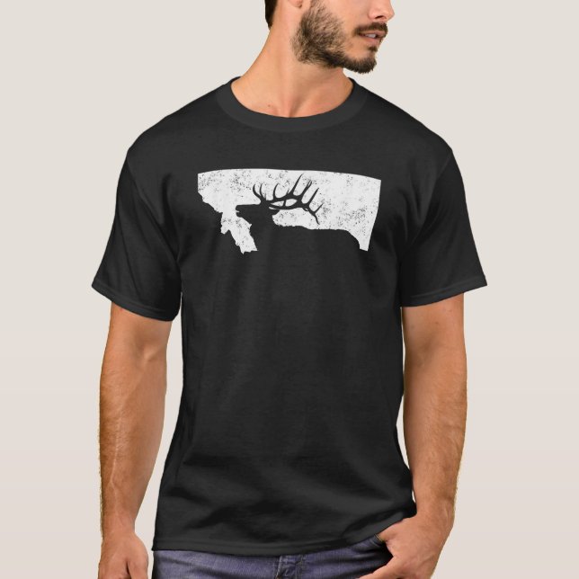 T-shirt Chasse au wapiti du Montana Chasse au wapiti MT Fo (Devant)