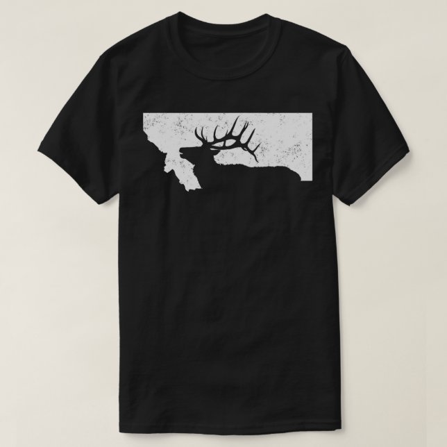 T-shirt Chasse au wapiti du Montana Chasse au wapiti MT Fo (Design devant)