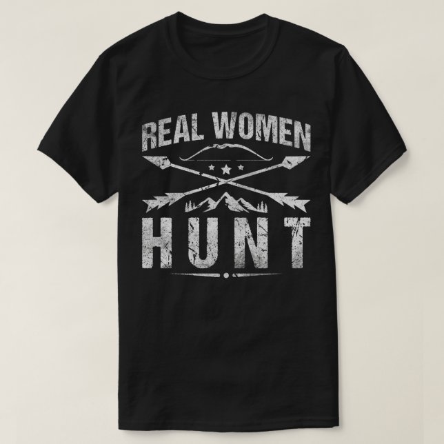 T-shirt Chasse aux bow Véritables Femmes Chasse pour le Ti (Design devant)