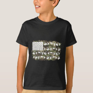 T-shirt Chasse aux cerfs Chasseurs Camo Drapeau Américain