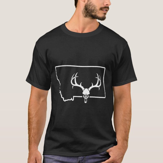 T-shirt Chasse aux cerfs Chemise d'anniversaire Montana Ch (Devant)