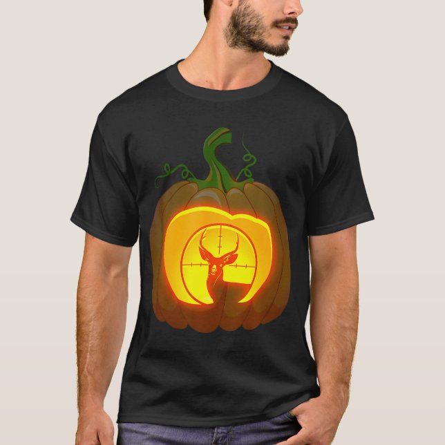 T-shirt Chasse aux cerfs Citrouille Chemise Halloween (Devant)