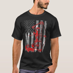 T-shirt Chasse aux cerfs de Bow Drapeau Tir à l'arc