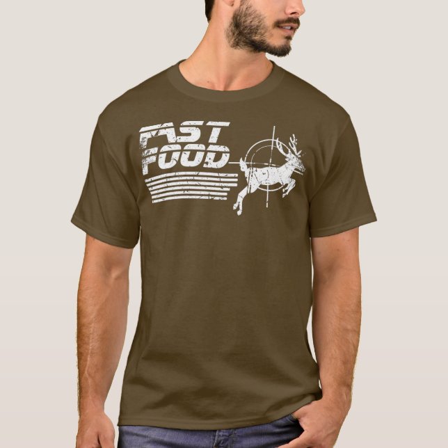 T-shirt Chasse aux cerfs de nourriture rapide amusante (2) (Devant)