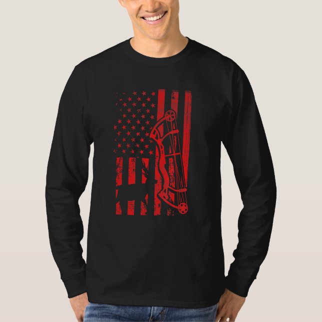 T-shirt Chasse aux cerfs Patriotique Us Chasse aux wapitis (Devant)