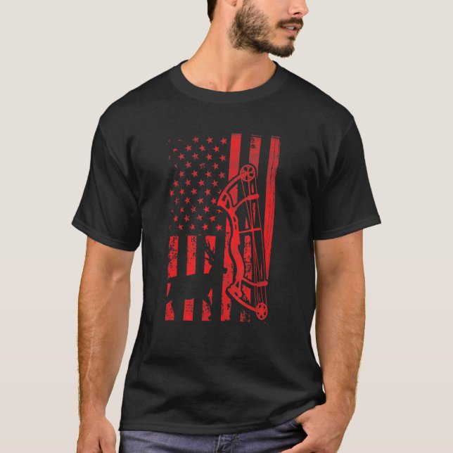 T-shirt Chasse aux cerfs Patriotique Us Chasse aux wapitis (Devant)