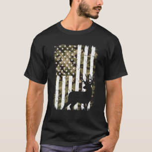 T-shirt Chasse aux cerfs rétro Chasseur patriotique USA Am