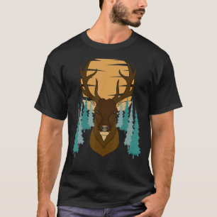 T-shirt Chasse aux forêts de cerfs Animaux Motif Empreinte