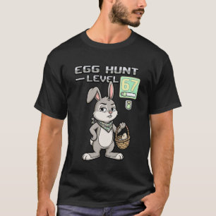 T-shirt Chasse aux œufs de joueur niveau 67 Jeu vidéo Lapi