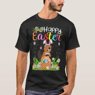 T-shirt Chasse aux oeufs de lapin de castor Joyeux Pâques