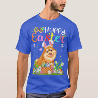 T-shirt Chasse aux oeufs de lapin de chien de Poméranie Fu