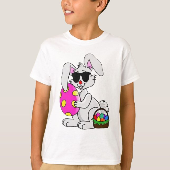 T-shirt Chasse aux oeufs de lapin de Pâques cool drôle des (Devant)