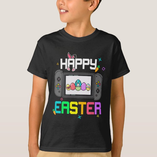 T-shirt Chasse aux oeufs de lapin de Pâques Gamer Enfants  (Devant)