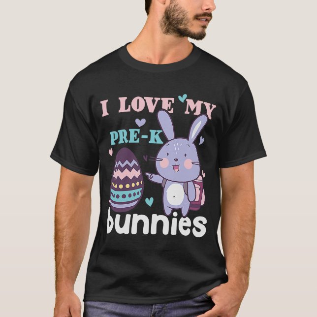 T-shirt Chasse aux oeufs de lapin de Pâques Professeur J'a (Devant)