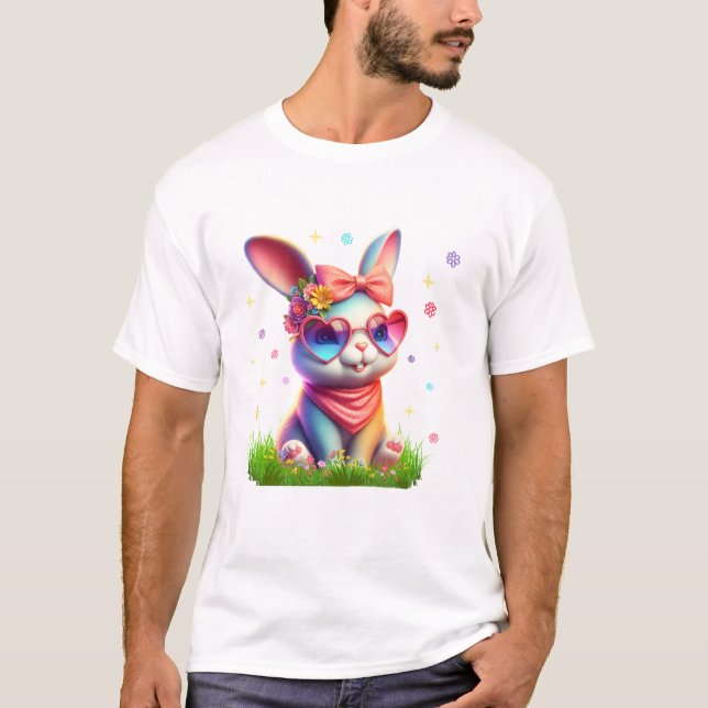 T-shirt Chasse aux oeufs de lapin lapin (Devant)