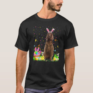 T-shirt Chasse aux oeufs de Pâques amusante Chien couché i