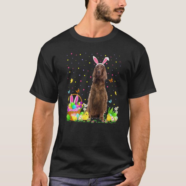 T-shirt Chasse aux oeufs de Pâques amusante Chien couché i (Devant)