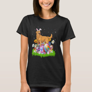 T-shirt Chasse aux œufs de Pâques au chien Retriever doré 