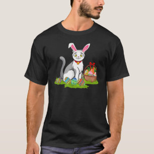 T-shirt Chasse aux oeufs de Pâques Bunny Écossais Chat Pâq