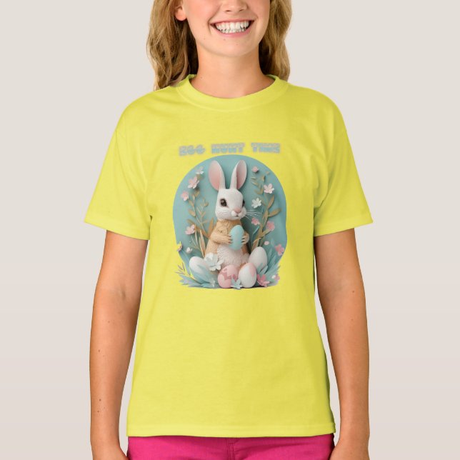 T-shirt Chasse aux oeufs de Pâques : Chasse, Hop & Win Tee (Devant)