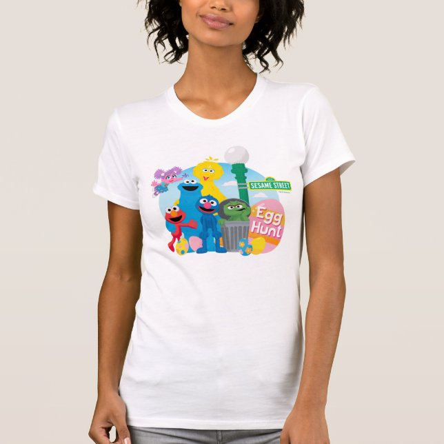T-shirt Chasse aux oeufs de Pâques de la rue Sésame (Devant)