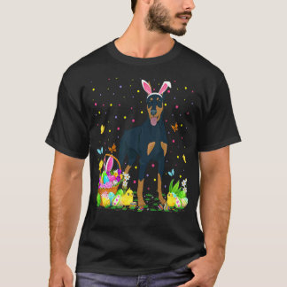 T-shirt Chasse aux œufs de Pâques drôle de Doberman Pinsch