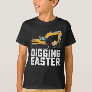 T-shirt Chasse aux œufs de Pâques drôle de pelleteuse de c