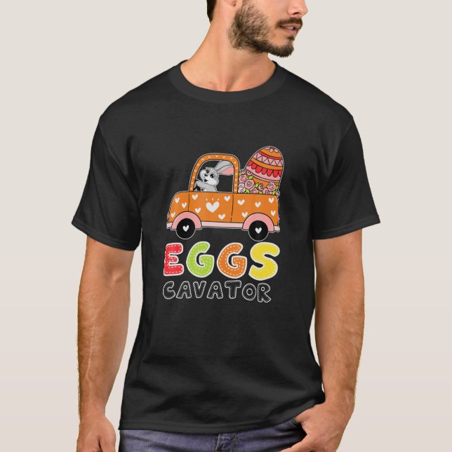 T-shirt Chasse aux oeufs de Pâques Eggscavator Jour de Pâq (Devant)