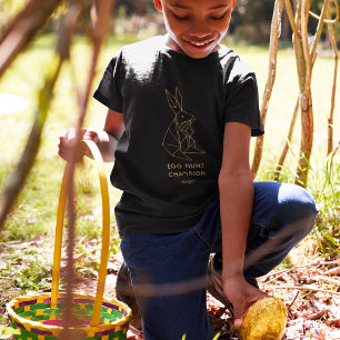 T-Shirt Chasse aux oeufs de Pâques lapin noir personnalisé