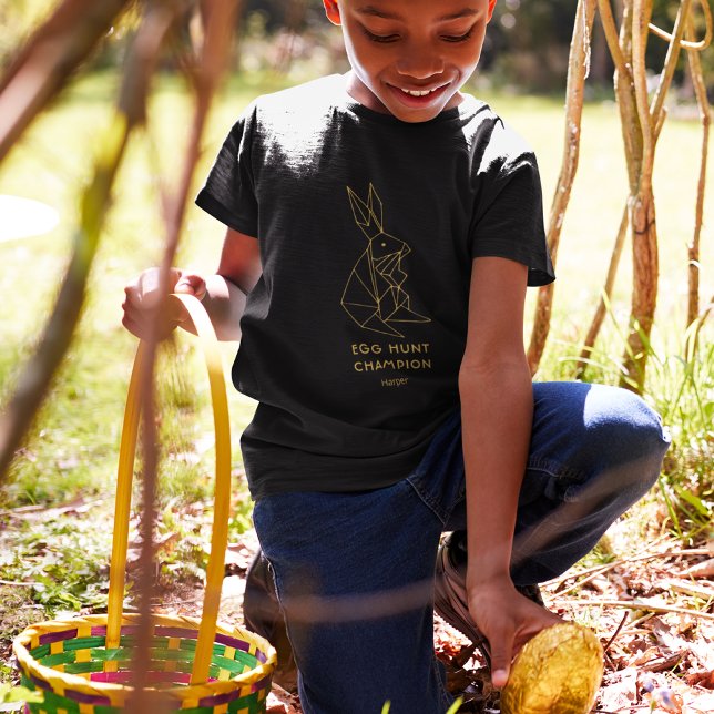 T-Shirt Chasse aux oeufs de Pâques lapin noir personnalisé (Créateur téléchargé)