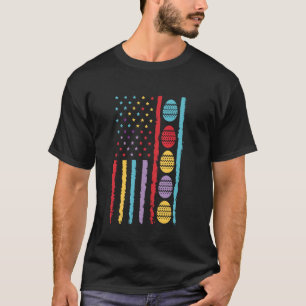 T-shirt Chasse aux œufs de Pâques USA Drapeau Américain Ho