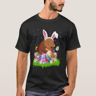 T-shirt Chasse aux œufs de Pâques Wombat Lapin Oreille Wom