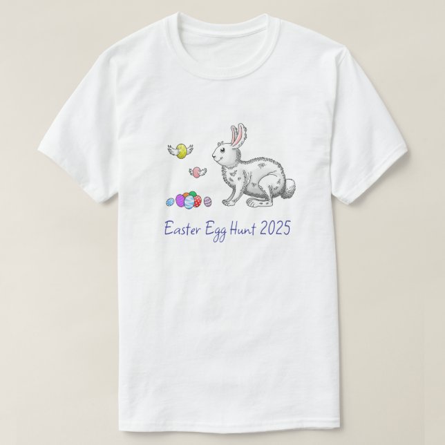 T-shirt Chasse aux œufs du lapin de Pâques (Design devant)