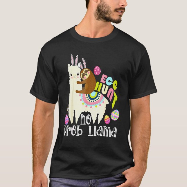 T-shirt Chasse Aux Oeufs Pas De Prob Llama Bunny Parking R (Devant)