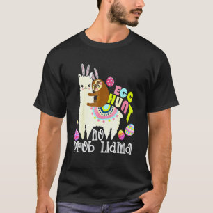 T-shirt Chasse aux œufs sans prob Llama Lapin Paresseux ch