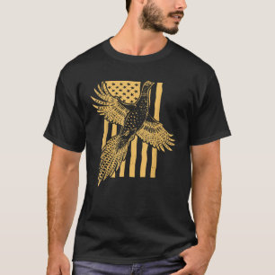 T-shirt Chasse aux oiseaux faisan vintage Chasse au drapea