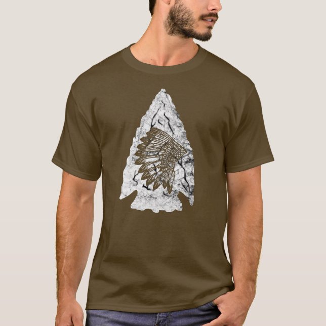 T-shirt Chasse aux pointes Arrowhead Plumes amérindiennes (Devant)