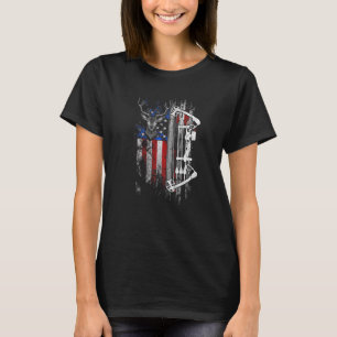 T-shirt Chasse aux seins Drapeau américain Chasseur Vintag