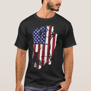 T-shirt Chasse aux seins Drapeau américain Chemise Bow Arr