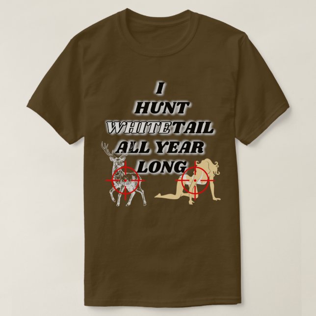 T-shirt Chasse blanche toute l'année (Design devant)